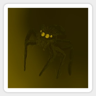 Jumping Spider Drawing V17 (Yellow 1) Sticker